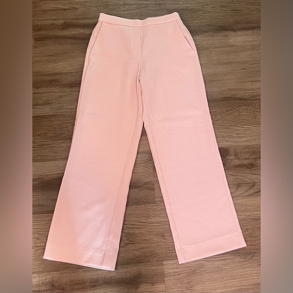 Wayf Blush Pink Textured Trouser Pants